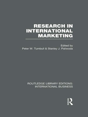 cover image of Research in International Marketing (RLE International Business)